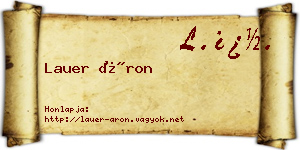 Lauer Áron névjegykártya