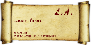 Lauer Áron névjegykártya